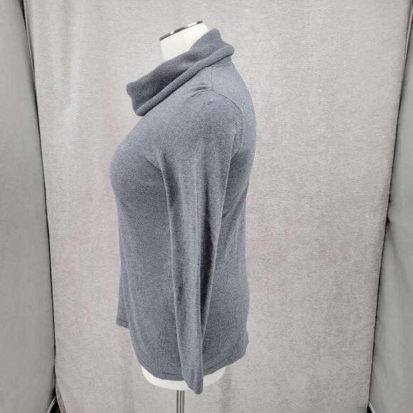 J. Jill Pure Jill Cotton Cashmere Gray Cowl Neck Sweater - Picture 5 of 12